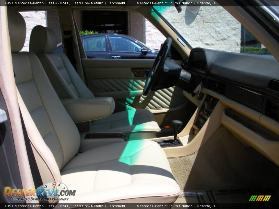 1991 Mercedes-Benz S Class 420 SEL Pearl Grey Metallic / Parchment Photo #15