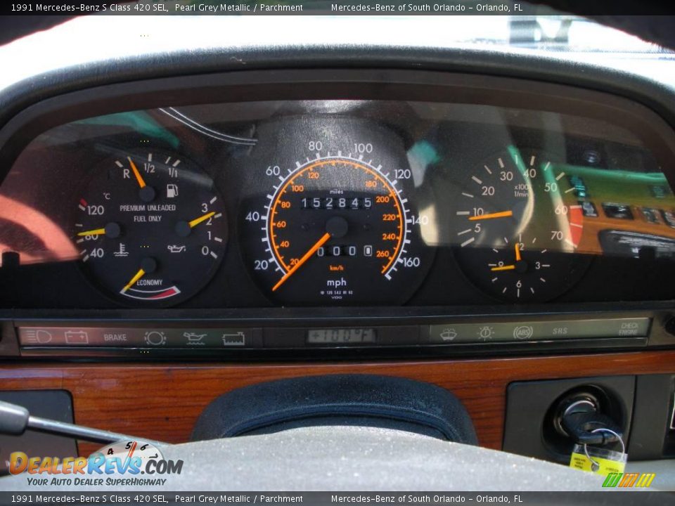 1991 Mercedes-Benz S Class 420 SEL Pearl Grey Metallic / Parchment Photo #19