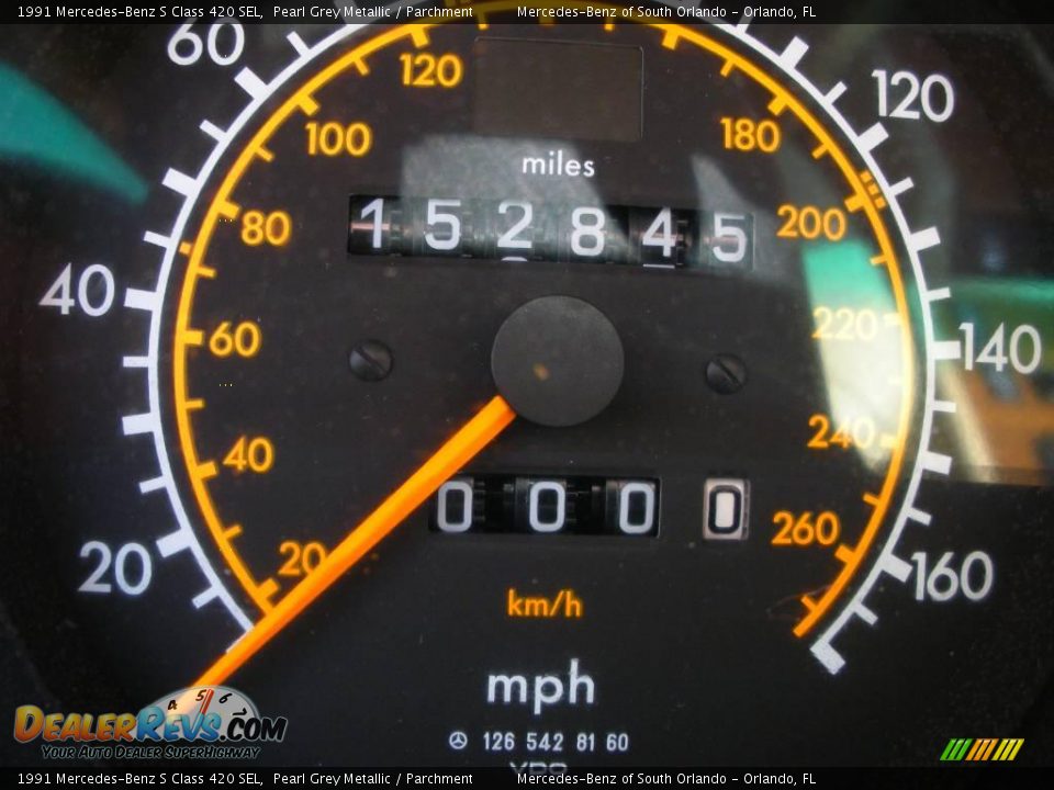 1991 Mercedes-Benz S Class 420 SEL Pearl Grey Metallic / Parchment Photo #20
