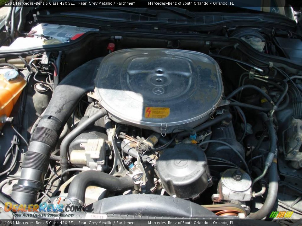 1991 Mercedes-Benz S Class 420 SEL Pearl Grey Metallic / Parchment Photo #24