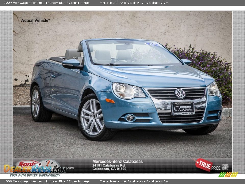 2009 Volkswagen Eos Lux Thunder Blue / Cornsilk Beige Photo #1