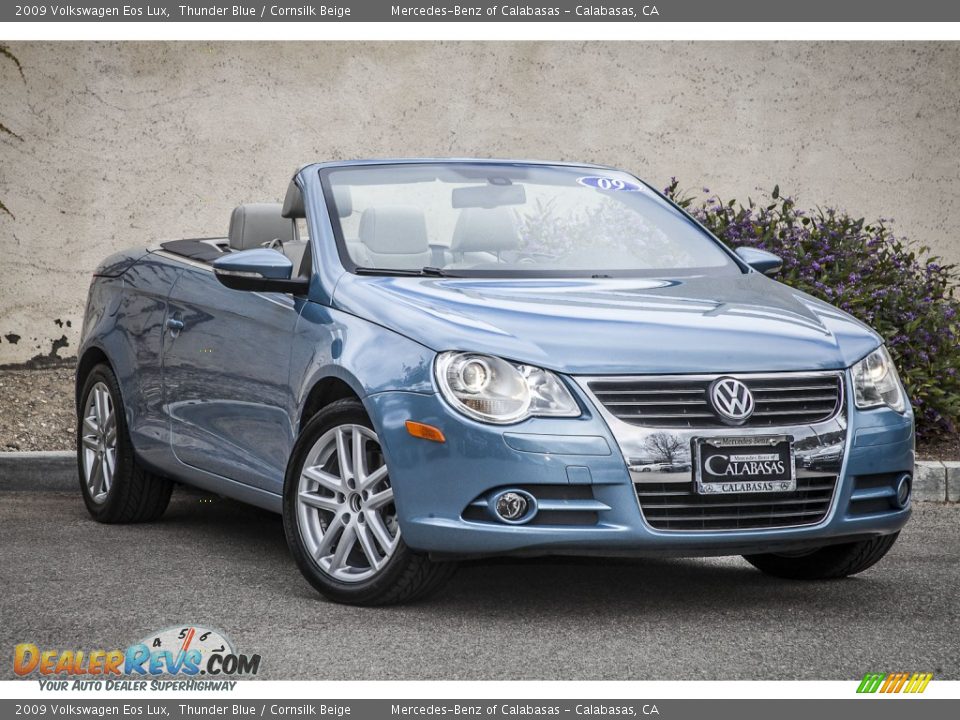 2009 Volkswagen Eos Lux Thunder Blue / Cornsilk Beige Photo #11