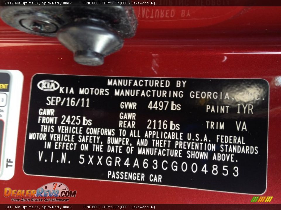 2012 Kia Optima SX Spicy Red / Black Photo #26