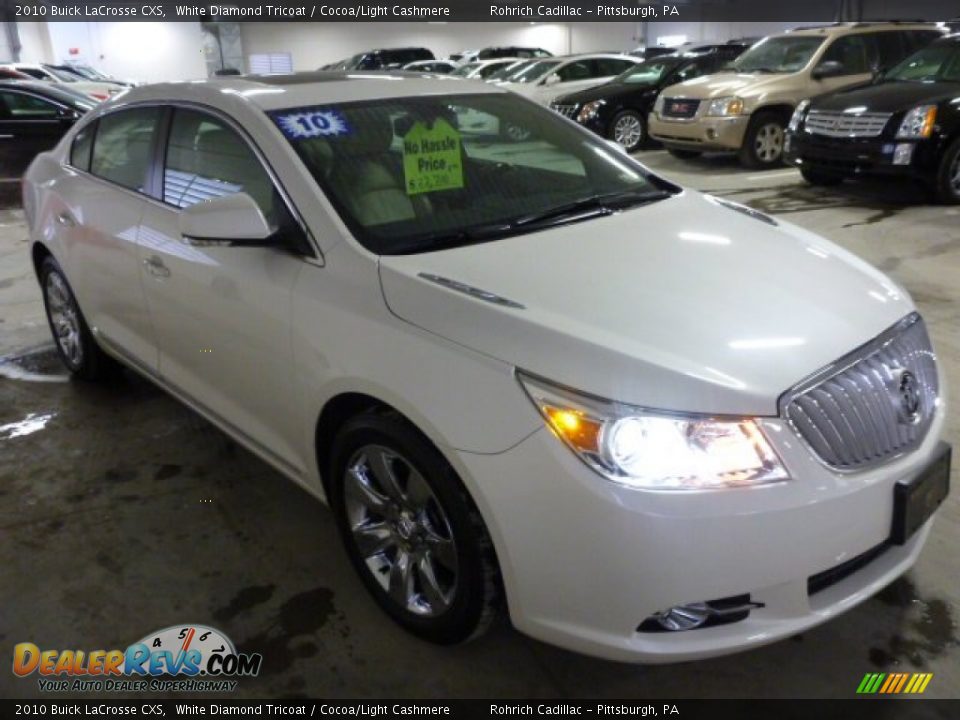 2010 Buick LaCrosse CXS White Diamond Tricoat / Cocoa/Light Cashmere Photo #3