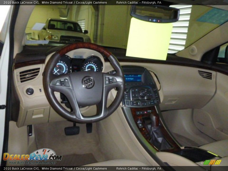 2010 Buick LaCrosse CXS White Diamond Tricoat / Cocoa/Light Cashmere Photo #6