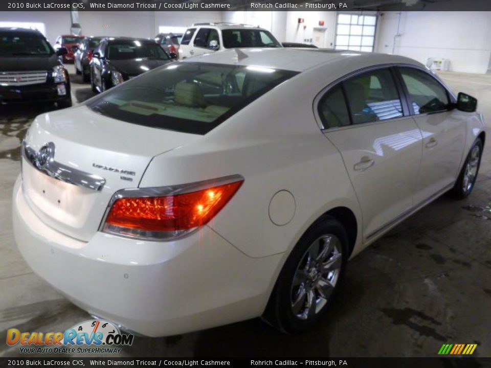 2010 Buick LaCrosse CXS White Diamond Tricoat / Cocoa/Light Cashmere Photo #13