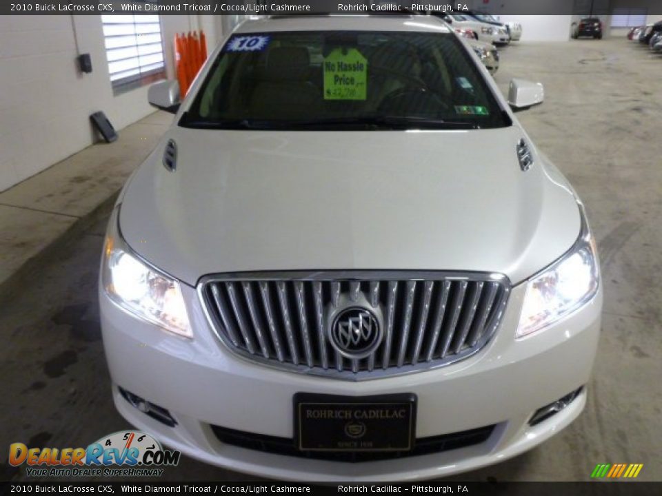 2010 Buick LaCrosse CXS White Diamond Tricoat / Cocoa/Light Cashmere Photo #19