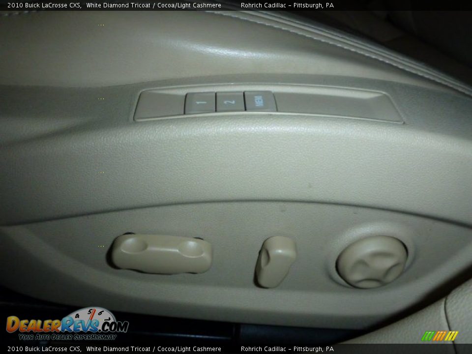 2010 Buick LaCrosse CXS White Diamond Tricoat / Cocoa/Light Cashmere Photo #20