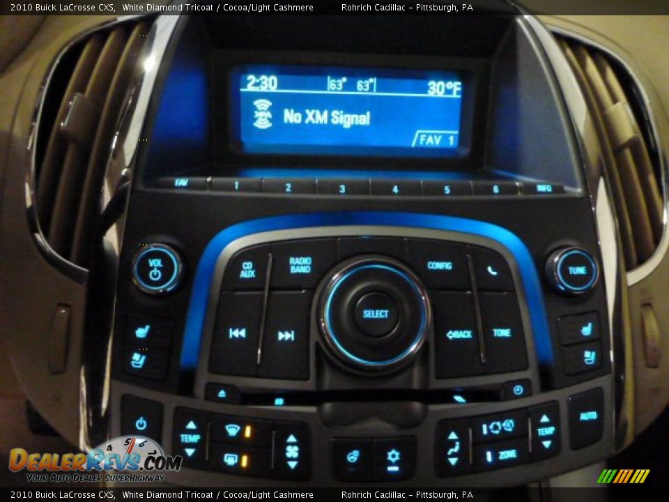 2010 Buick LaCrosse CXS White Diamond Tricoat / Cocoa/Light Cashmere Photo #24
