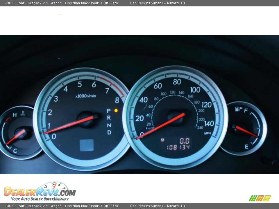 2005 Subaru Outback 2.5i Wagon Obsidian Black Pearl / Off Black Photo #14