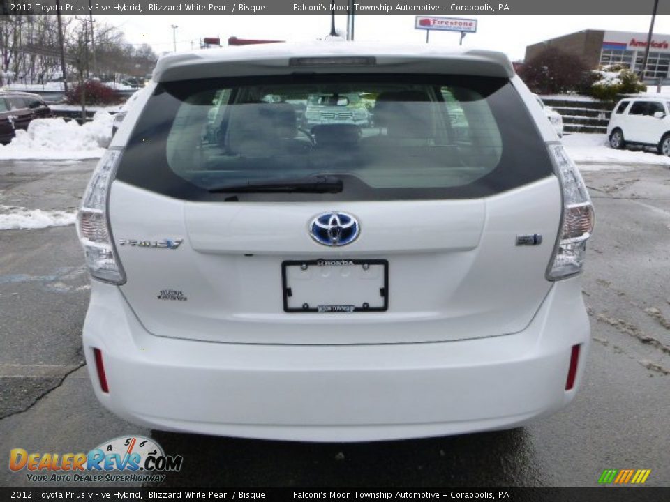 2012 Toyota Prius v Five Hybrid Blizzard White Pearl / Bisque Photo #4