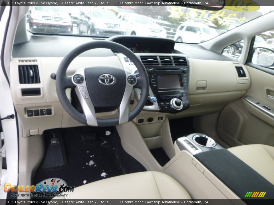 2012 Toyota Prius v Five Hybrid Blizzard White Pearl / Bisque Photo #17