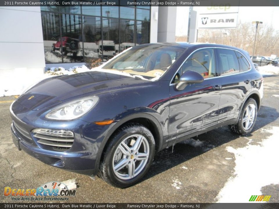 2011 Porsche Cayenne S Hybrid Dark Blue Metallic / Luxor Beige Photo #1