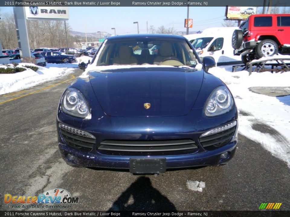 2011 Porsche Cayenne S Hybrid Dark Blue Metallic / Luxor Beige Photo #2