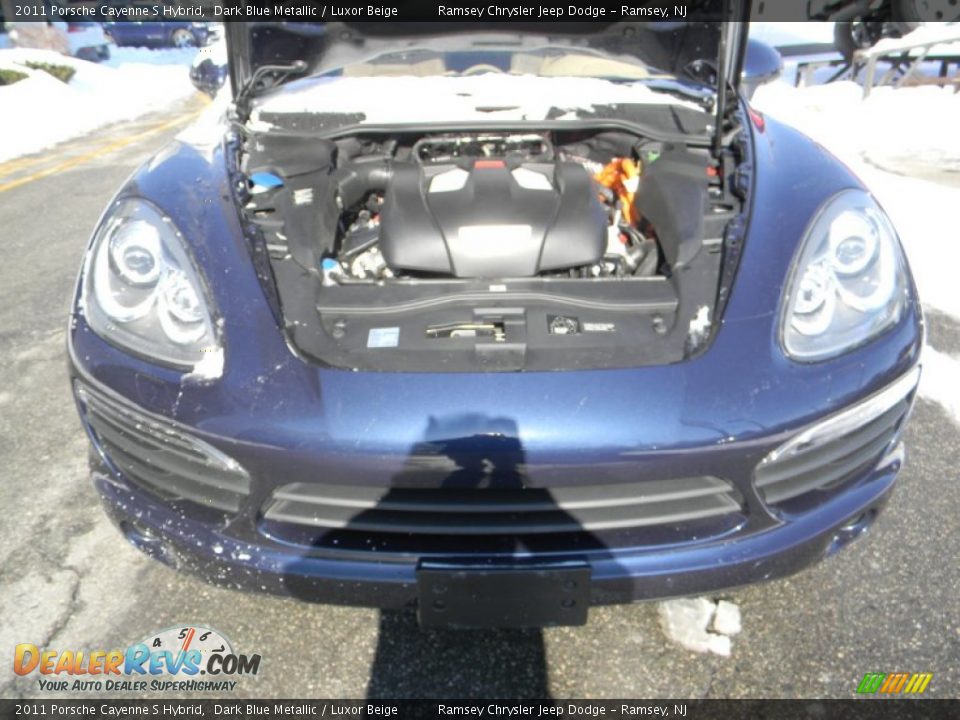 2011 Porsche Cayenne S Hybrid Dark Blue Metallic / Luxor Beige Photo #3