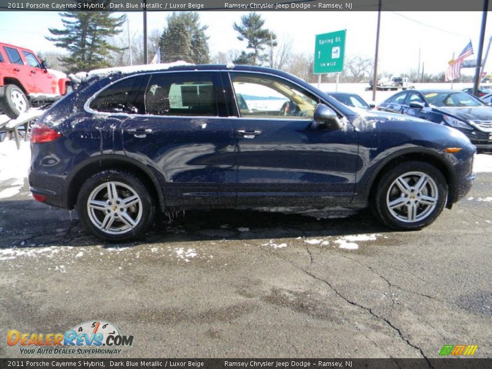 2011 Porsche Cayenne S Hybrid Dark Blue Metallic / Luxor Beige Photo #5