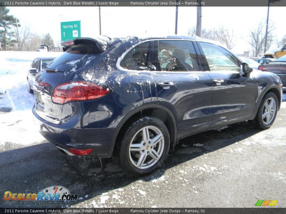 2011 Porsche Cayenne S Hybrid Dark Blue Metallic / Luxor Beige Photo #6