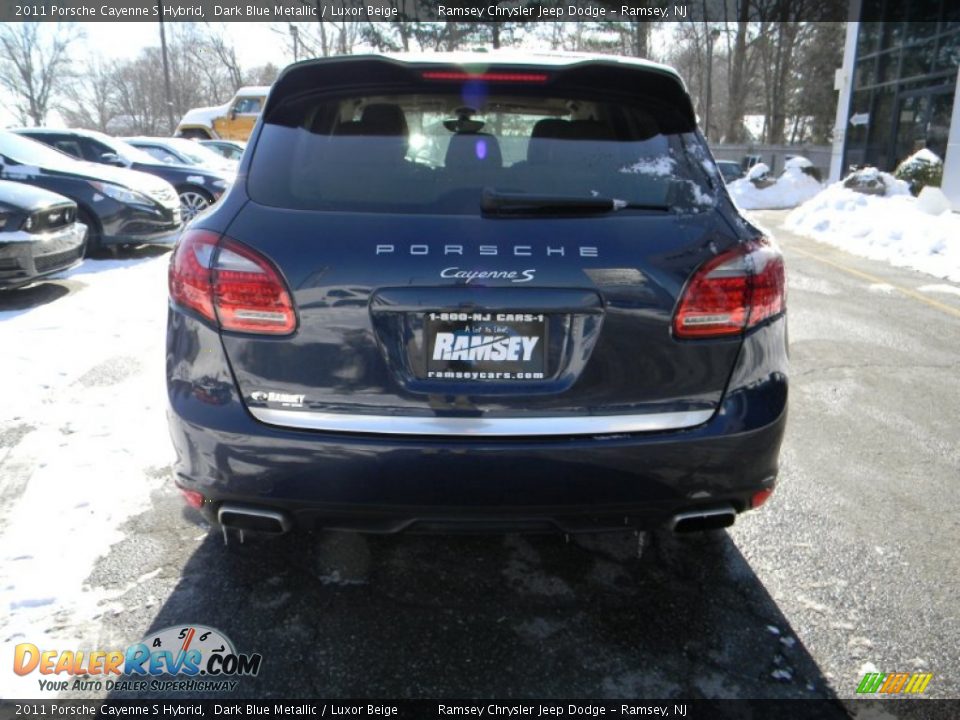 2011 Porsche Cayenne S Hybrid Dark Blue Metallic / Luxor Beige Photo #7