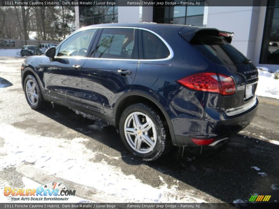 2011 Porsche Cayenne S Hybrid Dark Blue Metallic / Luxor Beige Photo #9