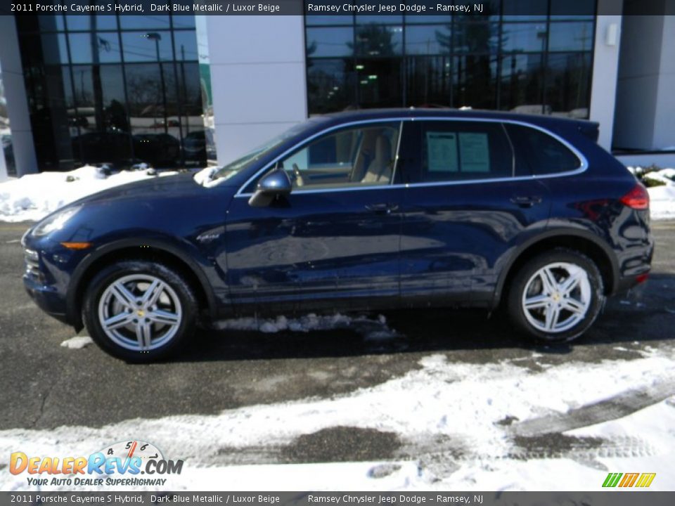 2011 Porsche Cayenne S Hybrid Dark Blue Metallic / Luxor Beige Photo #10