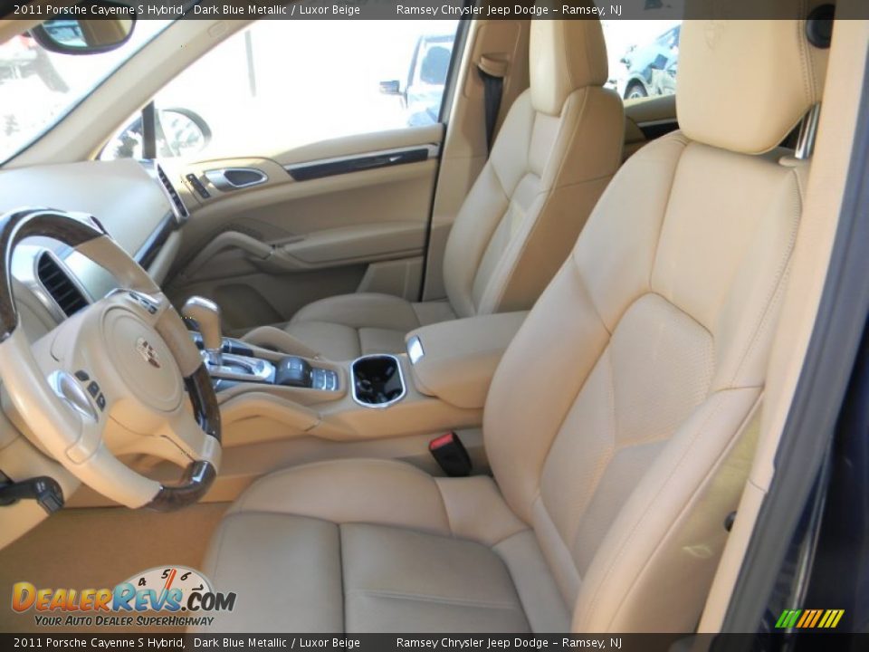 2011 Porsche Cayenne S Hybrid Dark Blue Metallic / Luxor Beige Photo #13
