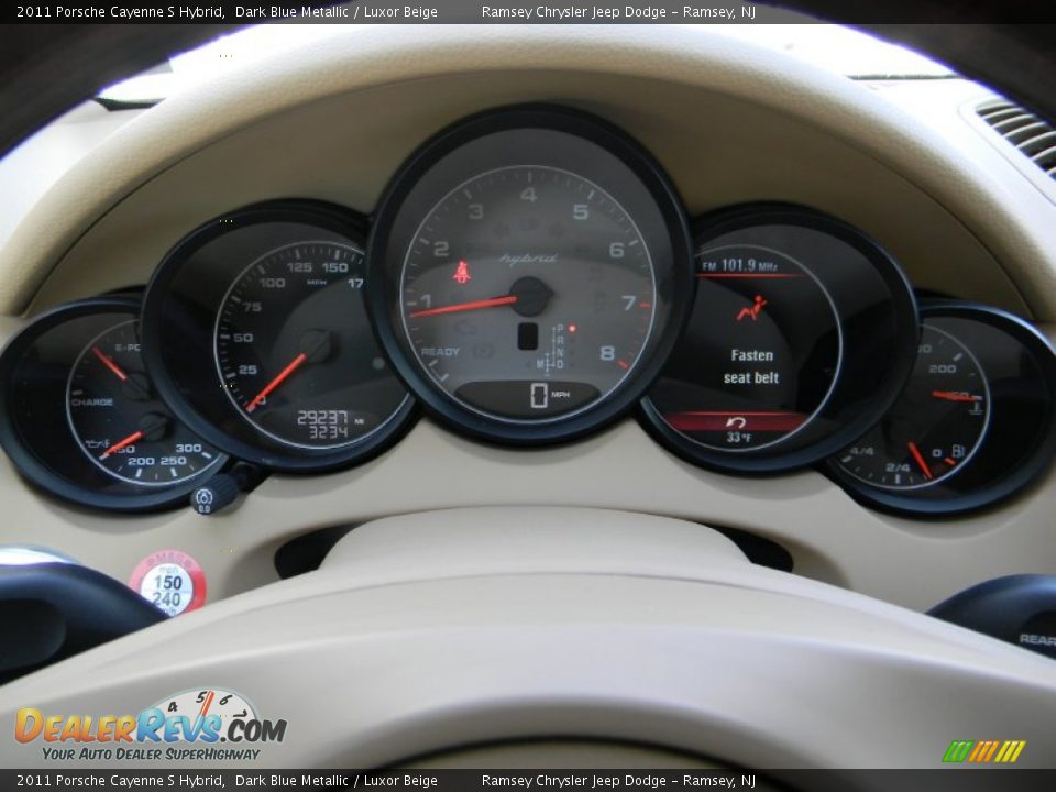 2011 Porsche Cayenne S Hybrid Dark Blue Metallic / Luxor Beige Photo #14