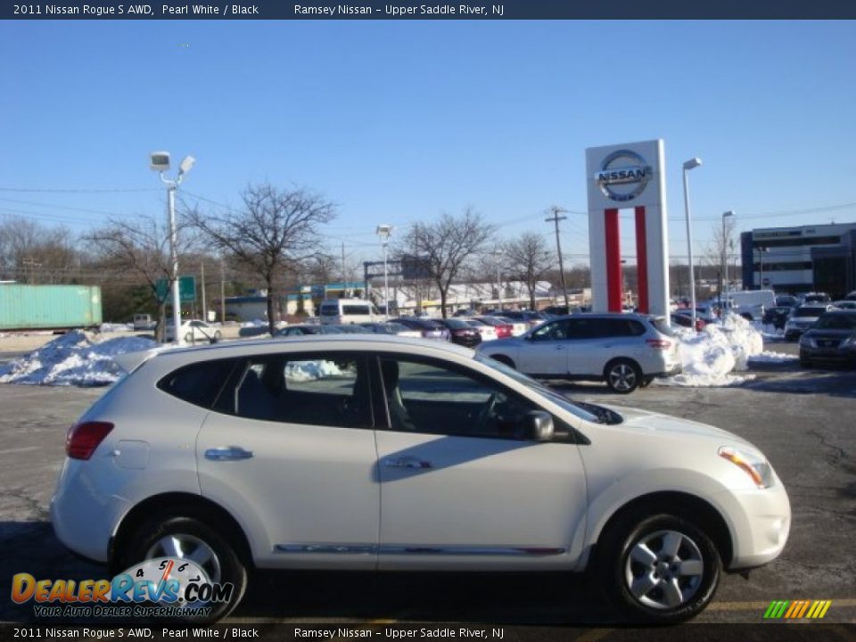 2011 Nissan Rogue S AWD Pearl White / Black Photo #4