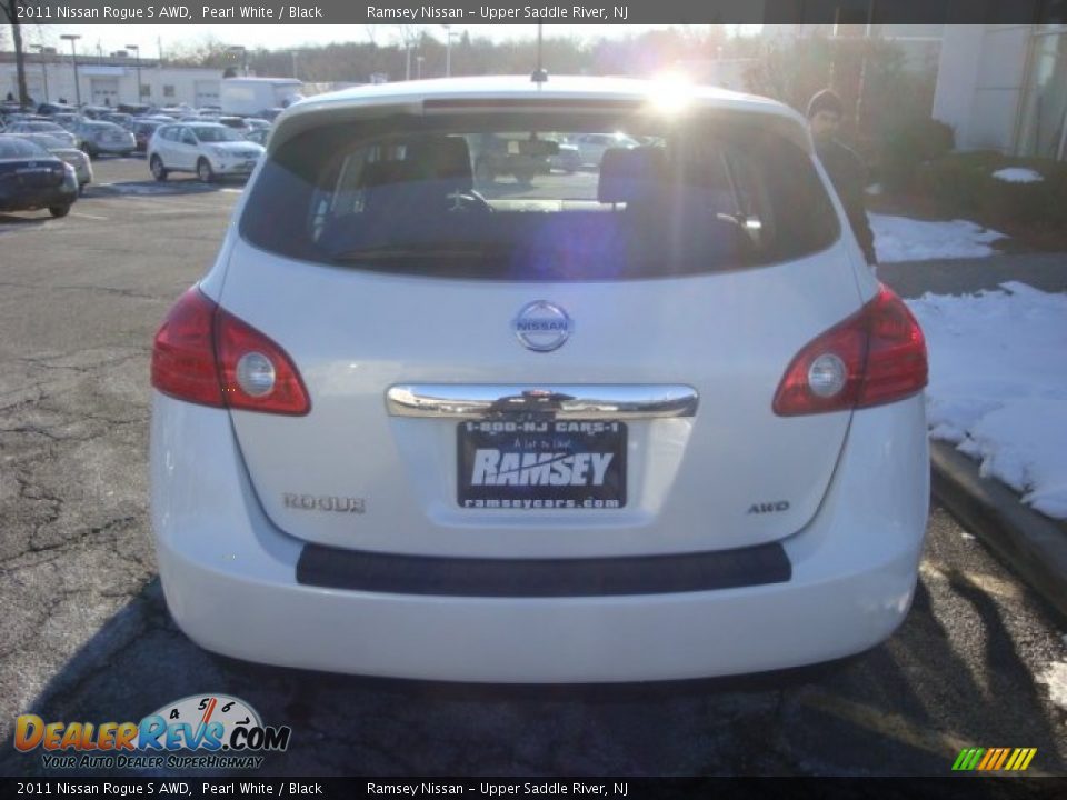 2011 Nissan Rogue S AWD Pearl White / Black Photo #6