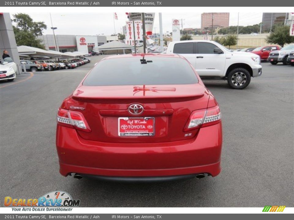 2011 Toyota Camry SE Barcelona Red Metallic / Ash Photo #6
