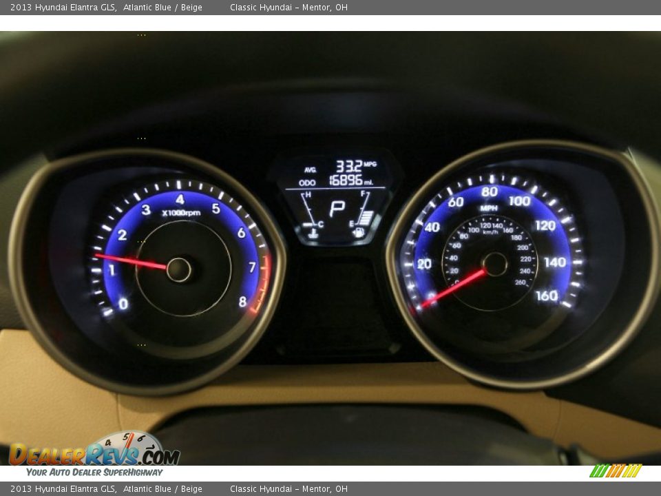 2013 Hyundai Elantra GLS Atlantic Blue / Beige Photo #9