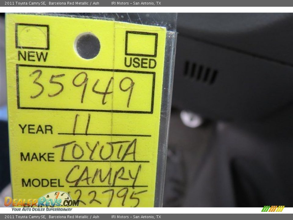 2011 Toyota Camry SE Barcelona Red Metallic / Ash Photo #19