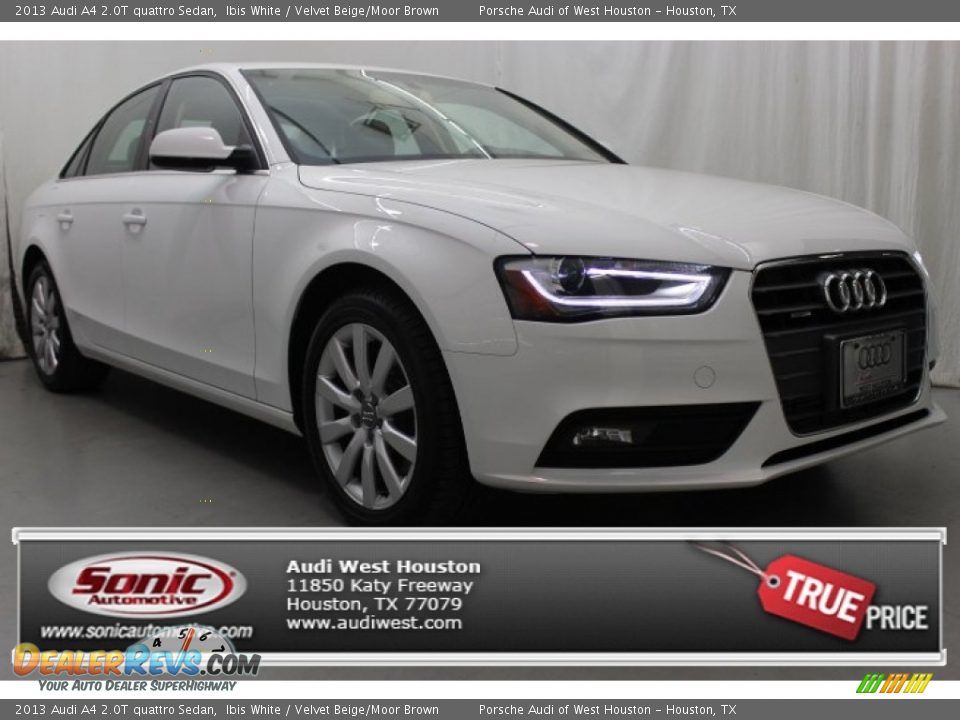 2013 Audi A4 2.0T quattro Sedan Ibis White / Velvet Beige/Moor Brown Photo #1