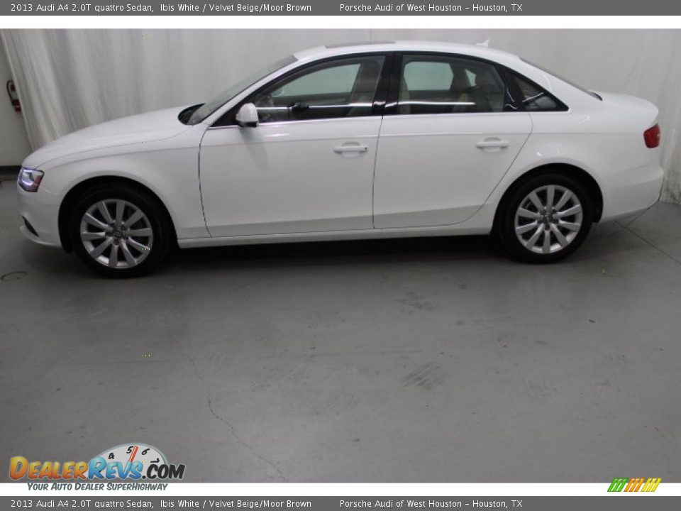 2013 Audi A4 2.0T quattro Sedan Ibis White / Velvet Beige/Moor Brown Photo #4