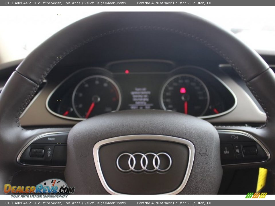 2013 Audi A4 2.0T quattro Sedan Ibis White / Velvet Beige/Moor Brown Photo #24