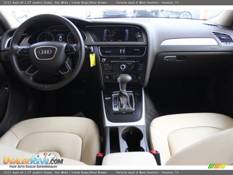 2013 Audi A4 2.0T quattro Sedan Ibis White / Velvet Beige/Moor Brown Photo #30