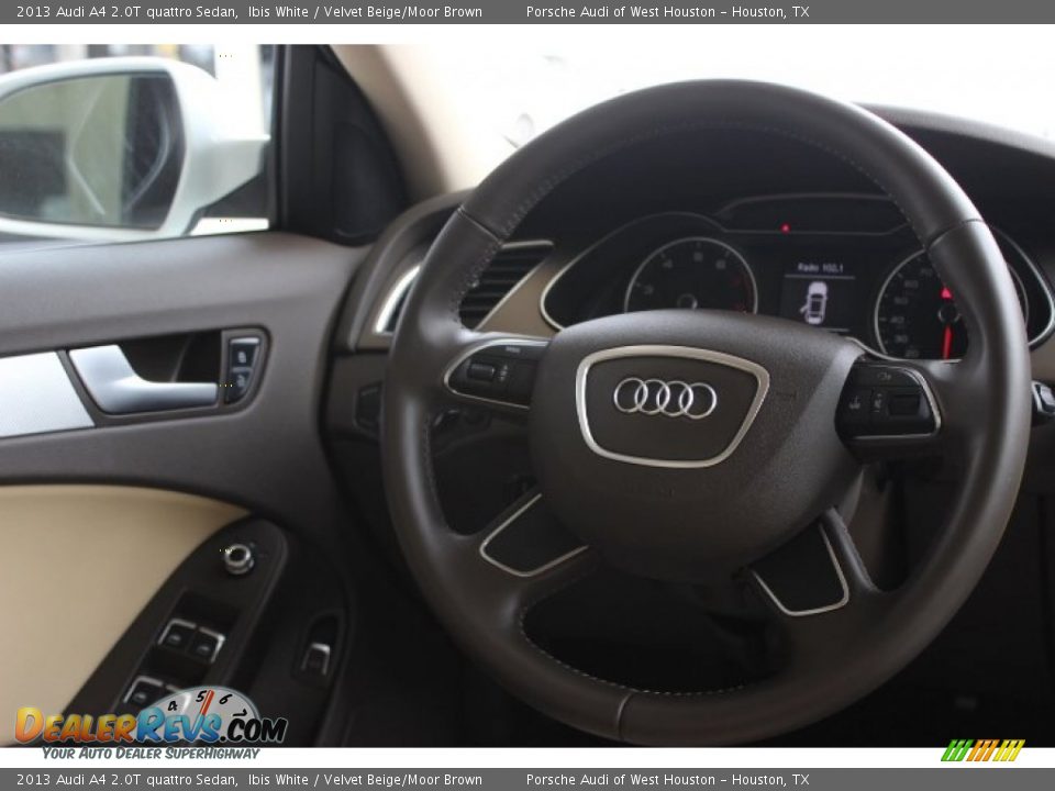 2013 Audi A4 2.0T quattro Sedan Ibis White / Velvet Beige/Moor Brown Photo #31