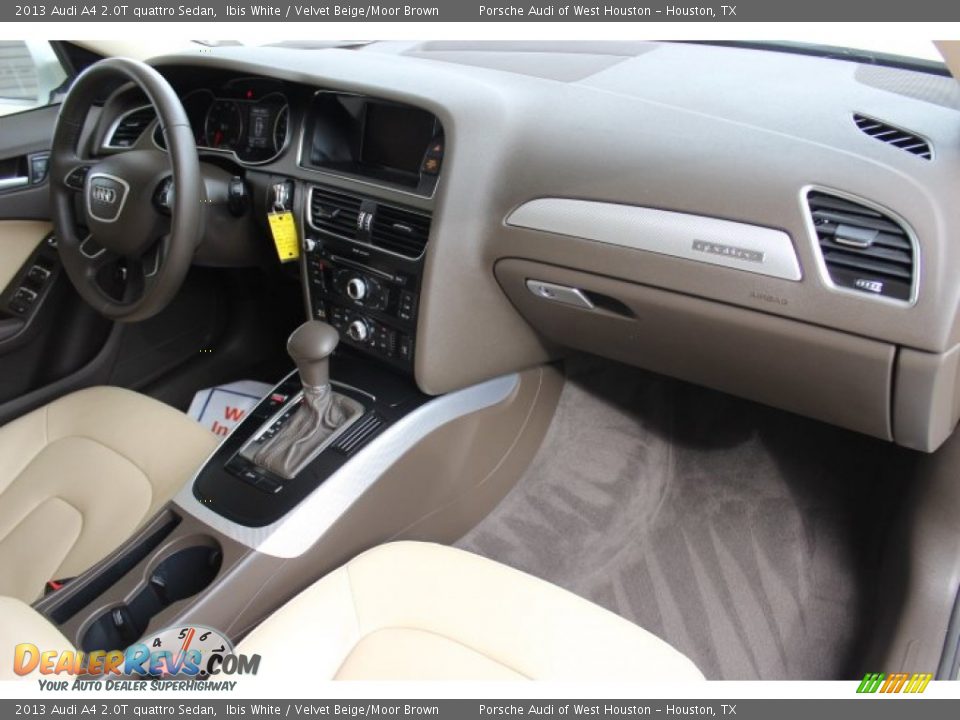 2013 Audi A4 2.0T quattro Sedan Ibis White / Velvet Beige/Moor Brown Photo #36