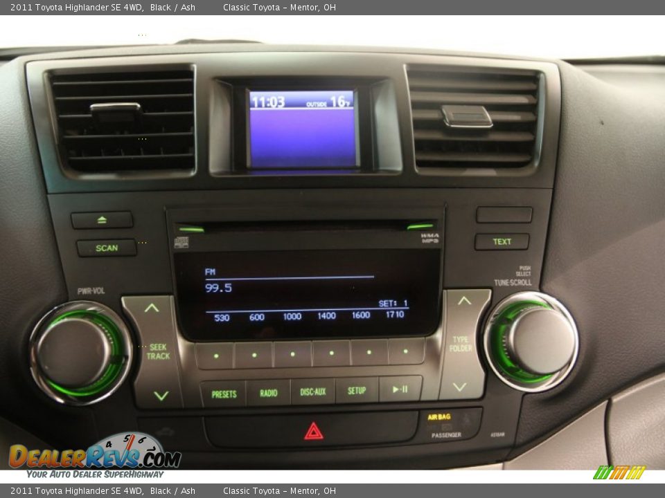 2011 Toyota Highlander SE 4WD Black / Ash Photo #12