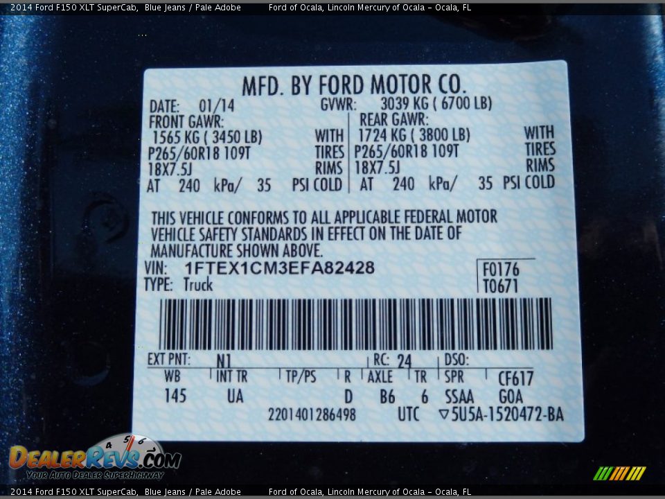 2014 Ford F150 XLT SuperCab Blue Jeans / Pale Adobe Photo #12