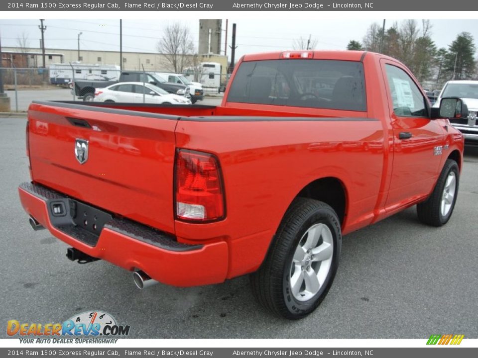 2014 Ram 1500 Express Regular Cab Flame Red / Black/Diesel Gray Photo #4