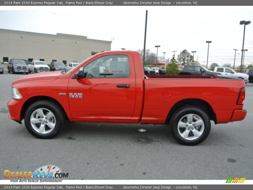 2014 Ram 1500 Express Regular Cab Flame Red / Black/Diesel Gray Photo #6