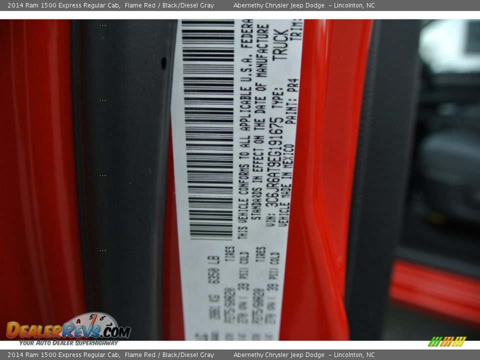 2014 Ram 1500 Express Regular Cab Flame Red / Black/Diesel Gray Photo #8