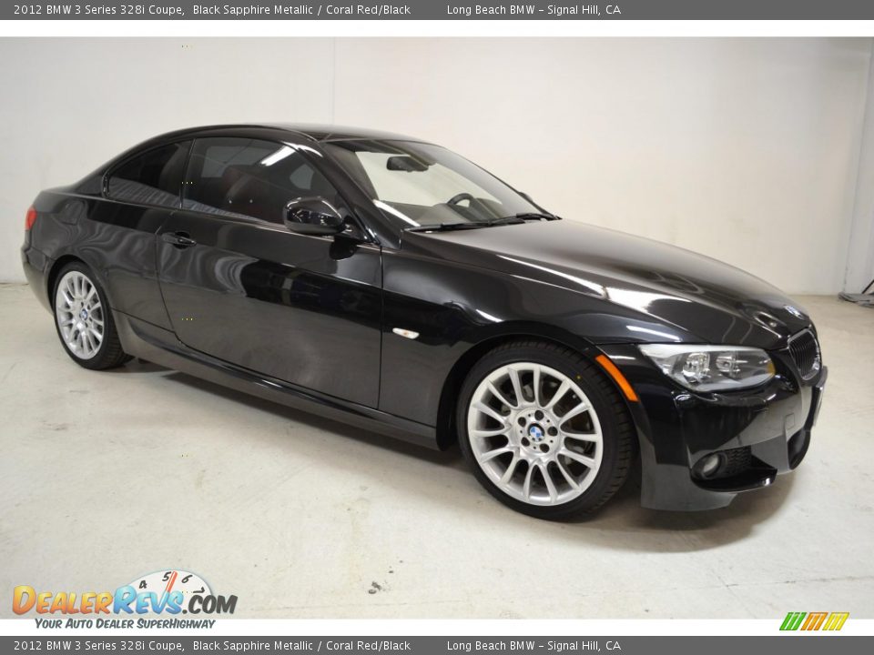 2012 BMW 3 Series 328i Coupe Black Sapphire Metallic / Coral Red/Black Photo #2