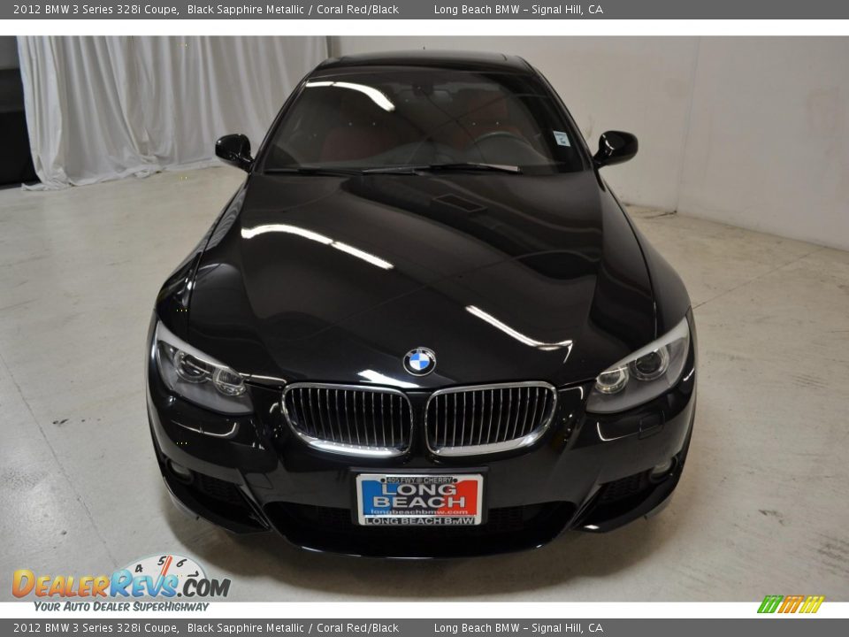2012 BMW 3 Series 328i Coupe Black Sapphire Metallic / Coral Red/Black Photo #4