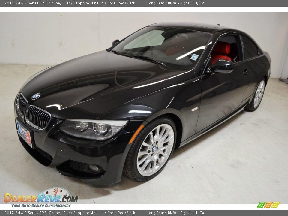 2012 BMW 3 Series 328i Coupe Black Sapphire Metallic / Coral Red/Black Photo #7