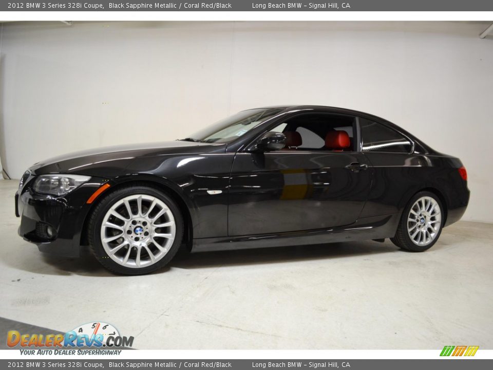 2012 BMW 3 Series 328i Coupe Black Sapphire Metallic / Coral Red/Black Photo #8