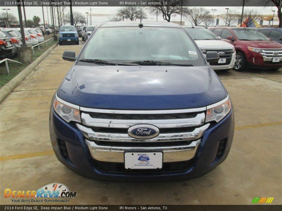 2014 Ford Edge SE Deep Impact Blue / Medium Light Stone Photo #2