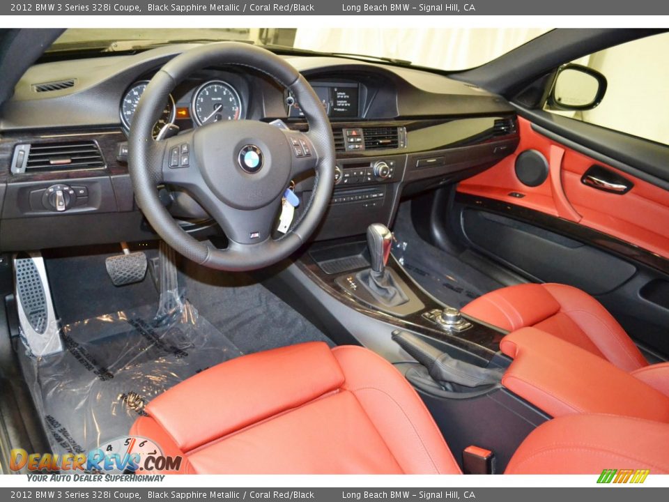 2012 BMW 3 Series 328i Coupe Black Sapphire Metallic / Coral Red/Black Photo #11