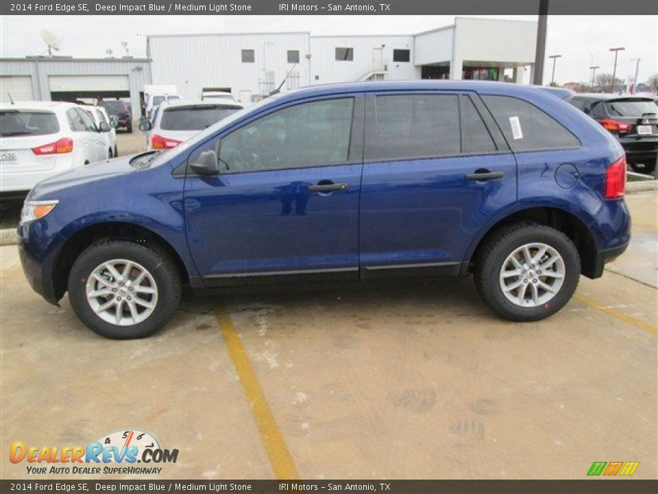 2014 Ford Edge SE Deep Impact Blue / Medium Light Stone Photo #4