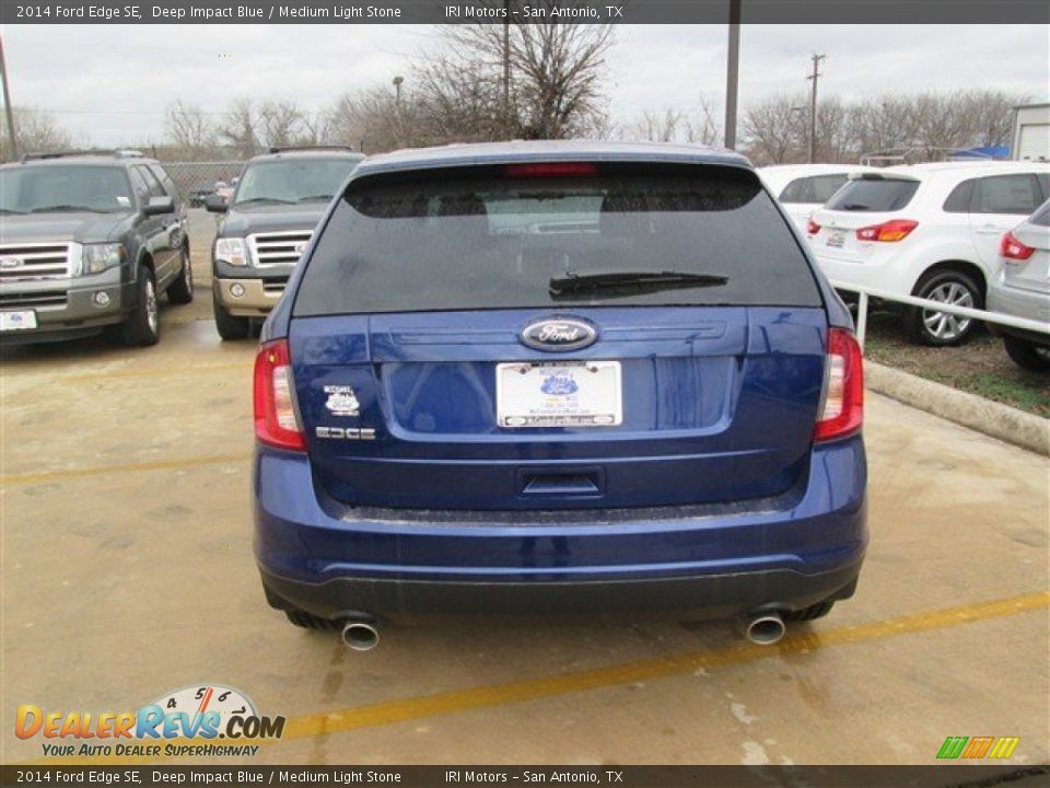2014 Ford Edge SE Deep Impact Blue / Medium Light Stone Photo #6